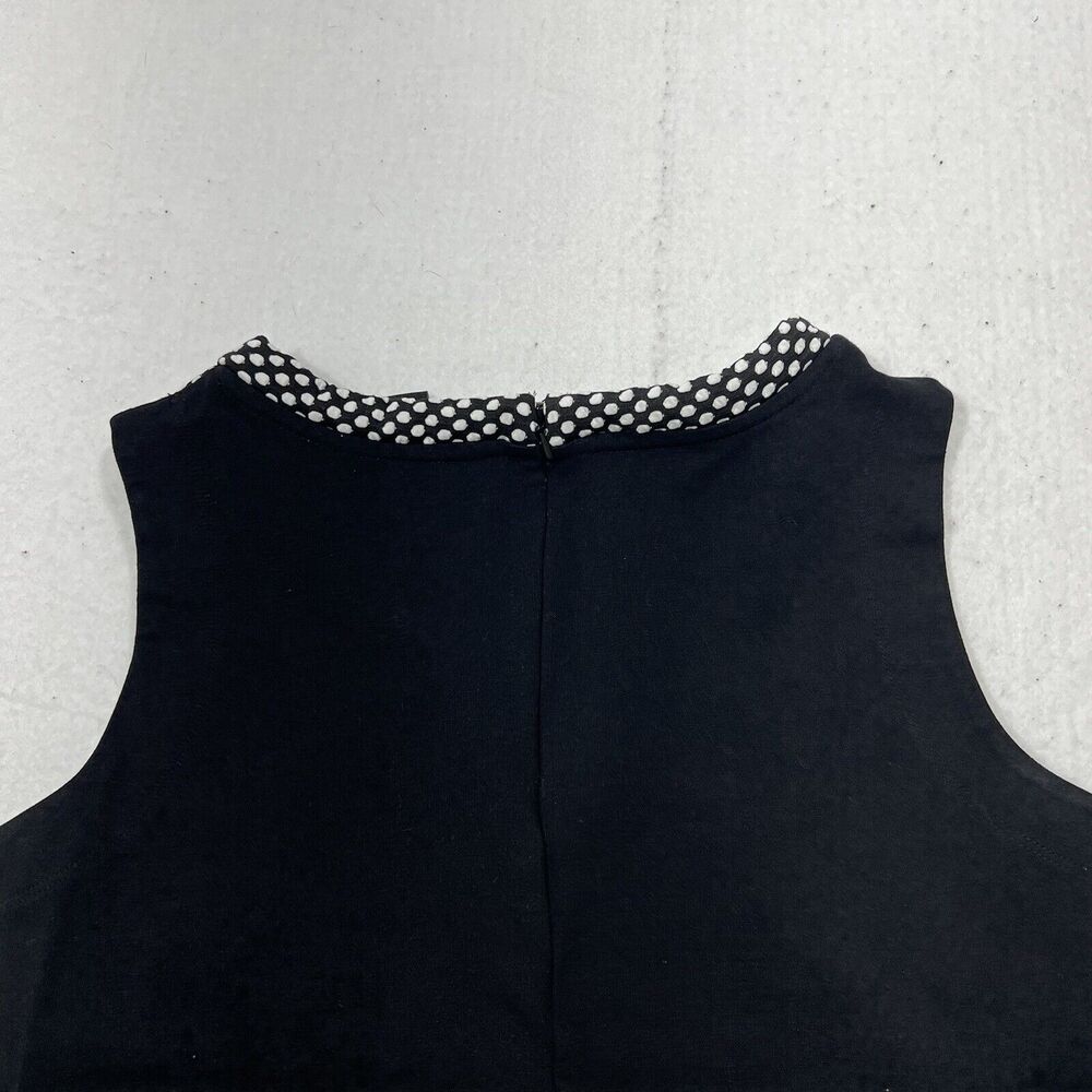 Banana Republic Women's XS Black & White Sleeveless Polka Dot Zip Up Crop Top - Picture 10 of 12
